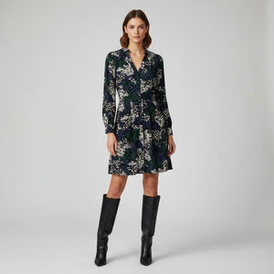 Veronica Beard Silk Blend Floral Dress Size 10 Lined Long Sleeve